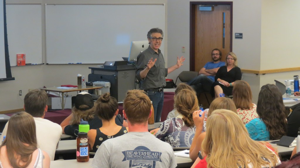 Ira Glass speaks to students and professors from the UM J-School