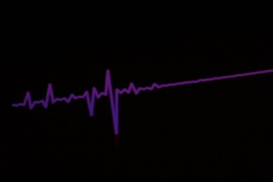 Creative visuals danced across a large screen, changing color and design with each story.