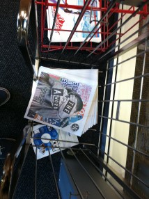 Photo of the last stack of printed Kaimin papers for 2015.