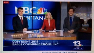 Ethaniel Fitzgerald delivers the news with fellow reporters for NBC Montana.