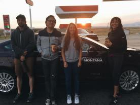 MJR students and J-School Professor Jason Begay on the road to Standing Rock.